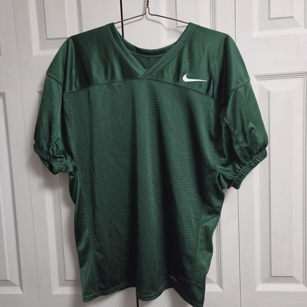 Nike Men Shirt L Mesh Jersey Green Football Varsity  Practice Vapor Gorpcore Gym